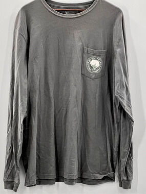 585 Southern Shirt Long Sleeve Cotton Tee in Gray XL